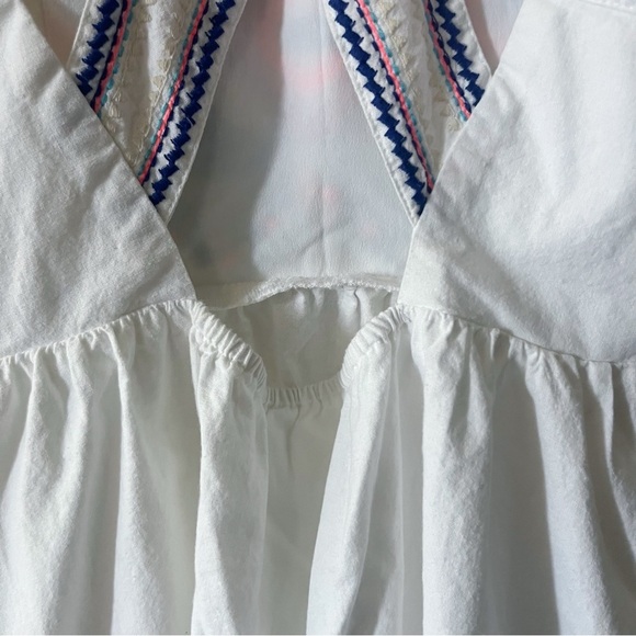 AE White Embroidered Mini Dress Size 4 Boho Hippie Festival Western Flirty - Picture 10 of 13
